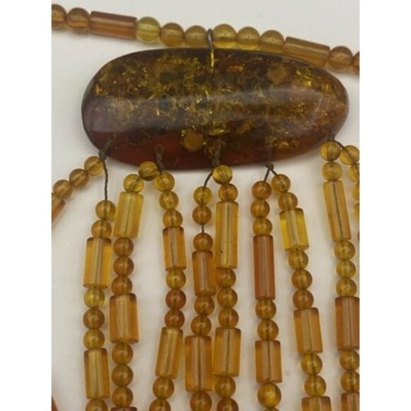 Statement Necklace Baltic Amber Honey to Cognac Beads Boho 16" + 7" Drop  LOOK - Picture 3 of 11